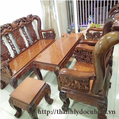 Sofa gỗ căm xe thanh lý đẹp, sang trọng