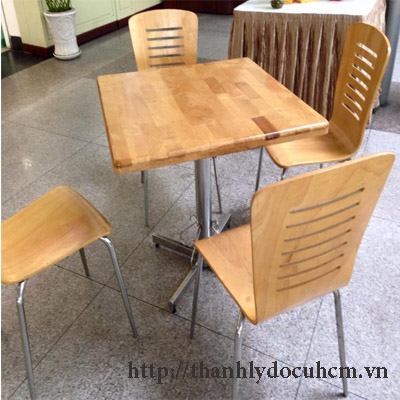 Ghế cafe chân inox mặt gỗ